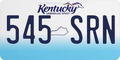 KY license plate 545SRN