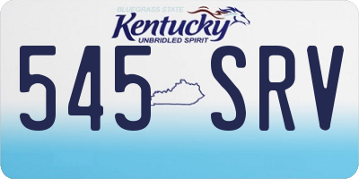 KY license plate 545SRV