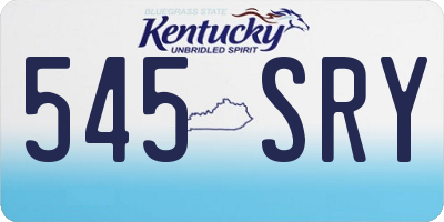 KY license plate 545SRY