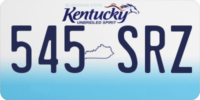 KY license plate 545SRZ