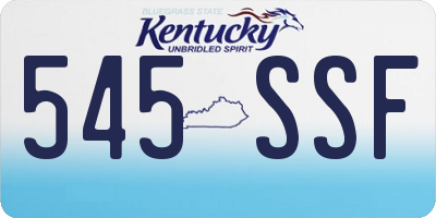 KY license plate 545SSF