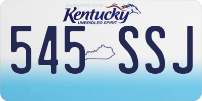 KY license plate 545SSJ