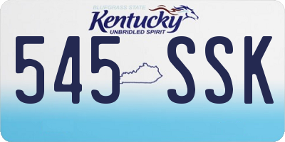 KY license plate 545SSK