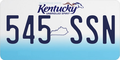 KY license plate 545SSN