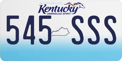 KY license plate 545SSS