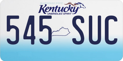 KY license plate 545SUC