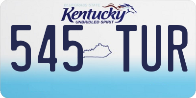 KY license plate 545TUR
