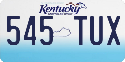 KY license plate 545TUX