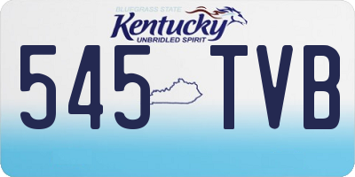 KY license plate 545TVB