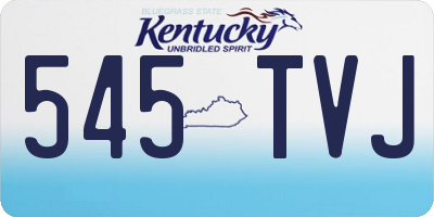 KY license plate 545TVJ