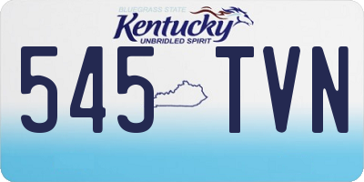 KY license plate 545TVN