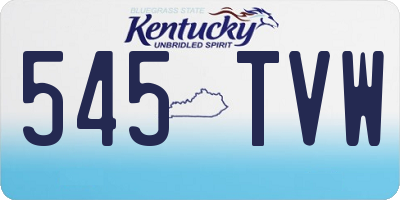 KY license plate 545TVW