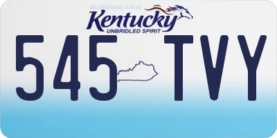 KY license plate 545TVY