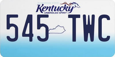 KY license plate 545TWC