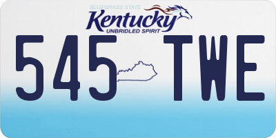 KY license plate 545TWE