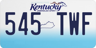 KY license plate 545TWF