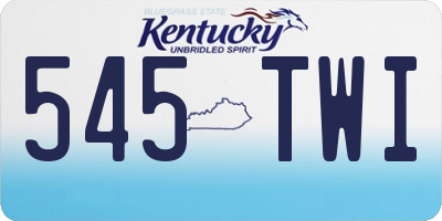 KY license plate 545TWI