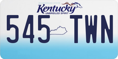 KY license plate 545TWN