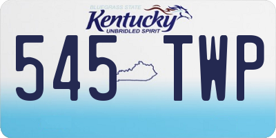 KY license plate 545TWP