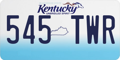 KY license plate 545TWR