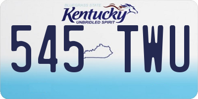 KY license plate 545TWU