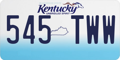 KY license plate 545TWW