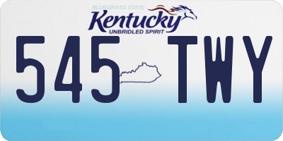 KY license plate 545TWY