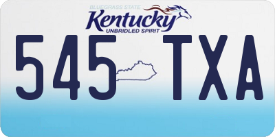 KY license plate 545TXA