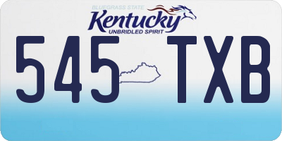 KY license plate 545TXB