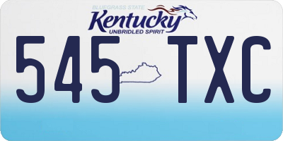 KY license plate 545TXC