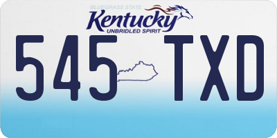 KY license plate 545TXD
