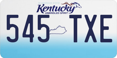 KY license plate 545TXE