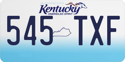 KY license plate 545TXF