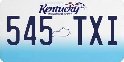 KY license plate 545TXI