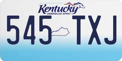 KY license plate 545TXJ