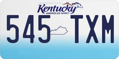 KY license plate 545TXM