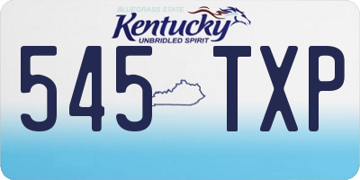 KY license plate 545TXP