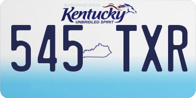 KY license plate 545TXR