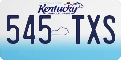 KY license plate 545TXS