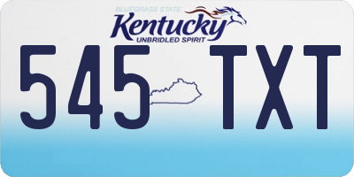 KY license plate 545TXT
