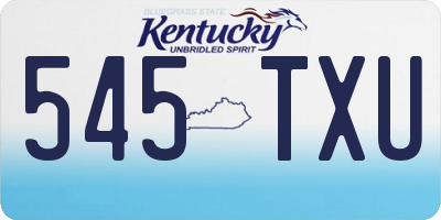 KY license plate 545TXU