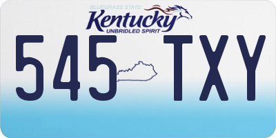 KY license plate 545TXY