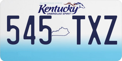 KY license plate 545TXZ