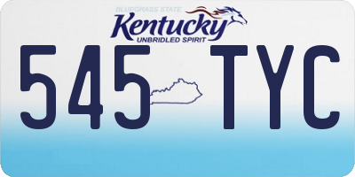 KY license plate 545TYC