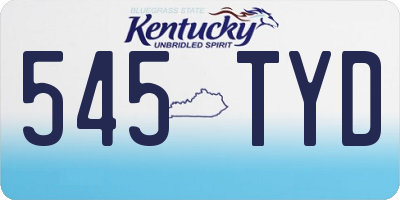 KY license plate 545TYD