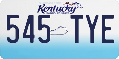 KY license plate 545TYE