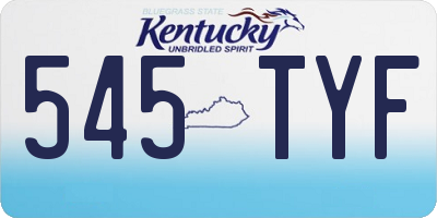 KY license plate 545TYF