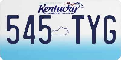KY license plate 545TYG