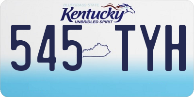 KY license plate 545TYH