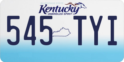 KY license plate 545TYI